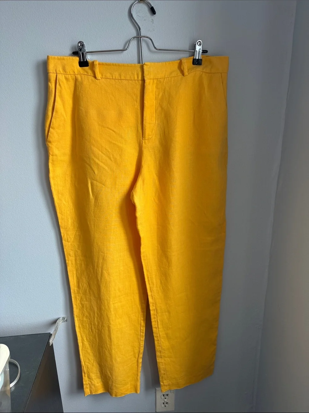 Mango High-Rise Linen Pants